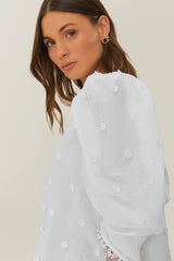 Off-White 3D Flowers Blouse | FARM Rio Women