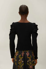 Black Knit Blouse | FARM Rio Women