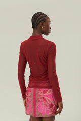 Burgundy Jersey Blouse | FARM Rio Women