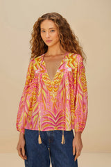Pink Pineapple Tapestry Blouse | FARM Rio Women