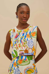Off-White Fresh Table LENZING™ ECOVERO™ Euroflax™ Blouse | FARM Rio Women