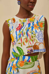 Off-White Fresh Table LENZING™ ECOVERO™ Euroflax™ Blouse | FARM Rio Women