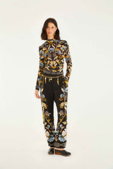 Black Flowerful Garden Jersey Blouse | FARM Rio | FARM Rio Women
