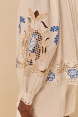 Off-White Romantic Richelieu Blouse | FARM Rio Women