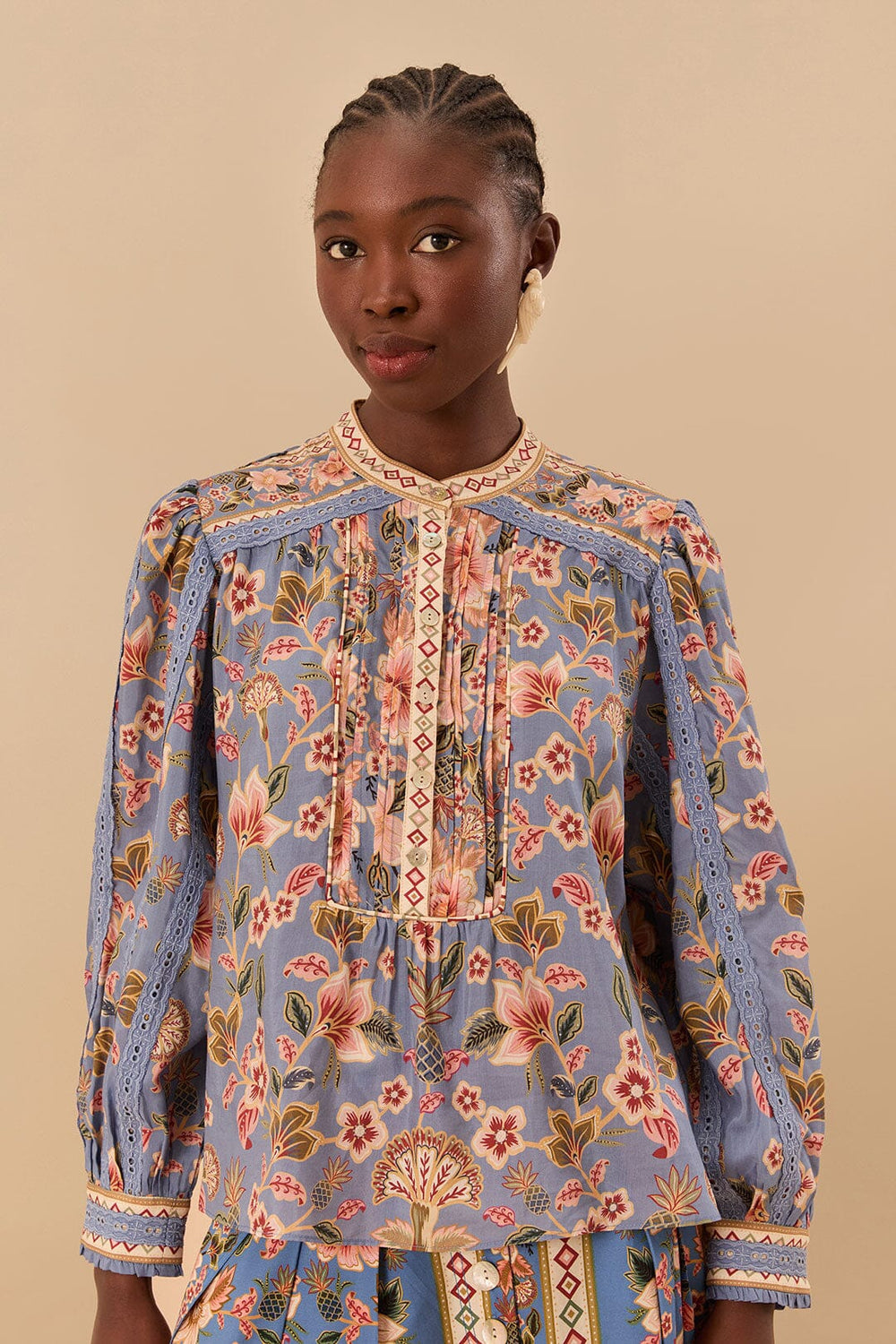 Blue Superbloom Tapestry Blouse | FARM Rio Women