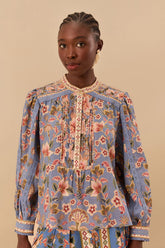 Blue Superbloom Tapestry Blouse | FARM Rio Women
