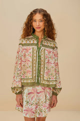 Off-White Palm Dream Blouse | FARM Rio Women