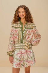 Off-White Palm Dream Blouse | FARM Rio Women