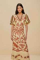 Off-White Milani Euroflax™ Premium Linen Maxi Dress | FARM Rio Women