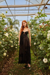 Black Special Lace Sleeveless Maxi Dress | FARM Rio Women
