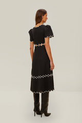 Black Short Sleeve LENZING™ ECOVERO™ Euroflax™ Maxi Dress | FARM Rio Women