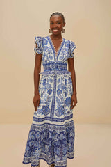 Off-White Shell Garden Maxi Dress | FARM Rio Women