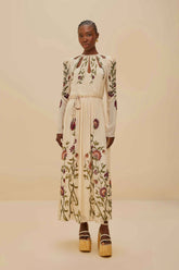 Multicolor Romantic Nature Long Sleeve Maxi Dress | FARM Rio Women