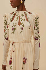 Multicolor Romantic Nature Long Sleeve Maxi Dress | FARM Rio Women
