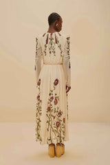 Multicolor Romantic Nature Long Sleeve Maxi Dress | FARM Rio Women