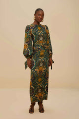 Black Jaipur LENZING™ ECOVERO™ Viscose Maxi Dress | FARM Rio Women