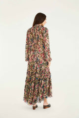 Pink Blurred Tiny Flowers Long Sleeve Maxi Dress | FARM Rio | FARM Rio Women