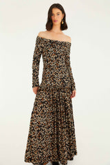 Black Tiny Flowers Long Sleeve Maxi Dress | FARM Rio | FARM Rio Women