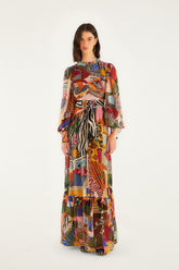 Tropical Multicolor Long Sleeve Maxi Dress | FARM Rio | FARM Rio Women