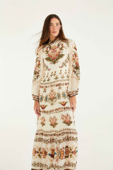 Cream Majestic Hearts Maxi Dress | FARM Rio | FARM Rio Women