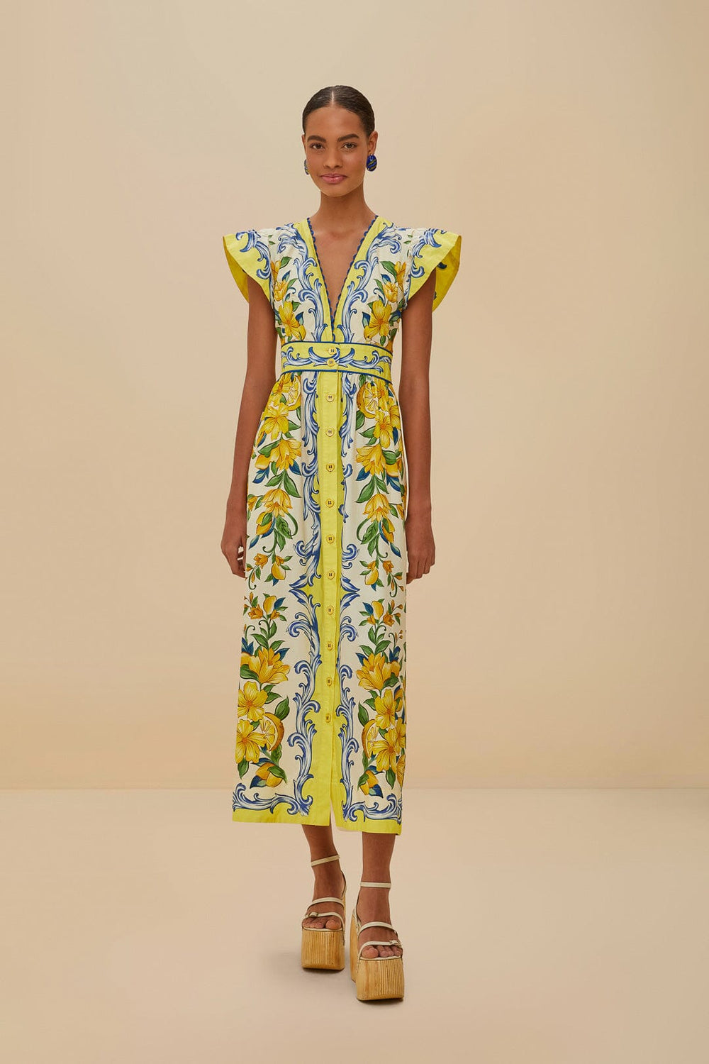 Off-White Sicily Scarf Organic Cotton Maxi Dress | FARM Rio Women