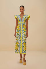 Off-White Sicily Scarf Organic Cotton Maxi Dress | FARM Rio Women