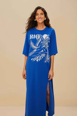 Blue Rio Organic Cotton Maxi Dress | FARM Rio Women