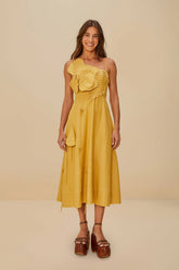 Sand Garden LENZING™ ECOVERO™ Euroflax™ Midi Dress | FARM Rio Women
