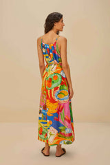 Multicolor Summer Picnic Midi Dress | FARM Rio Women