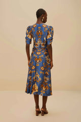 Blue Ornament Floral Midi Dress | FARM Rio Women