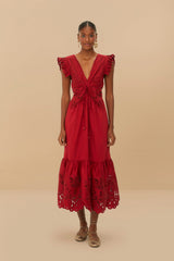 Red Butterfly Cut-Out Midi Dress | FARM Rio Women