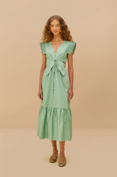 Light Green Butterfly Cut-Out Midi Dress | FARM Rio Women