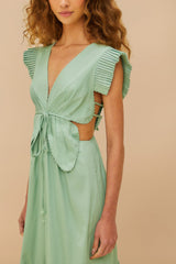Light Green Butterfly Cut-Out Midi Dress | FARM Rio Women