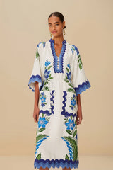 Off-White Tropicance Tunic LENZING™ ECOVERO™ Euroflax™ Midi Dress | FARM Rio Women