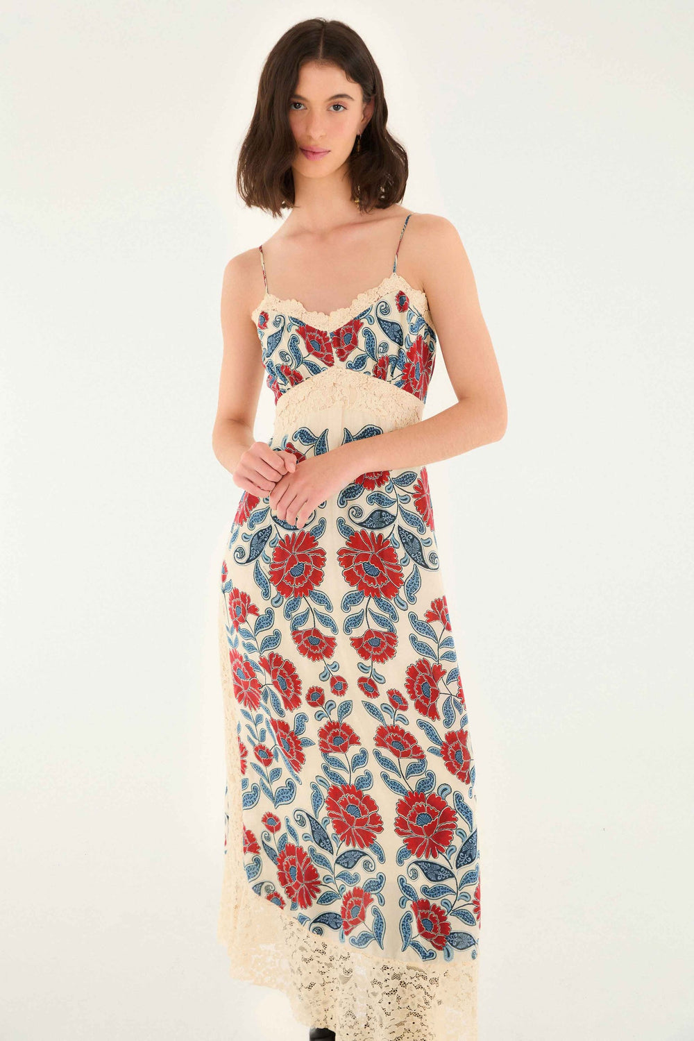 Sand Francesca Midi Dress | FARM Rio | FARM Rio Women