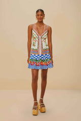 Off-White Picnic Peppers Ainika Organic Cotton Mini Dress | FARM Rio Women