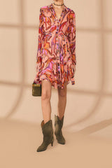 Rose Wild Horses Long Sleeve Mini Dress | FARM Rio Women