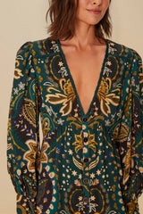 Black Jaipur LENZING™ ECOVERO™ Viscose Mini Dress | FARM Rio Women