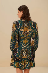 Black Jaipur LENZING™ ECOVERO™ Viscose Mini Dress | FARM Rio Women