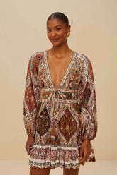 Multicolor Romantic Nature Mini Dress | FARM Rio Women