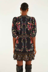 Black Belle Garden Lace Belted Mini Dress | FARM Rio | FARM Rio Women