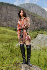 Mixed Winter Garden Lenzing™ Ecovero™ Viscose Mini Dress | FARM Rio | FARM Rio Women