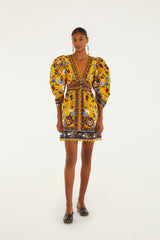 Yellow Flowering Garden Tree Mini Dress | FARM Rio | FARM Rio Women