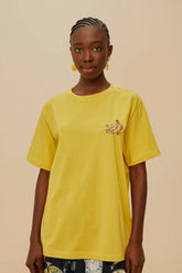 Pink Tropical Bananas Organic Cotton Relaxed T-Shirt | FARM Rio Women