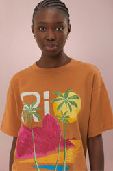 Caramel Rio Organic Cotton Relaxed T-Shirt | FARM Rio Women