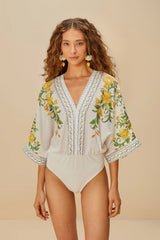 Off-White Sicily Bodysuit | FARM Rio Women