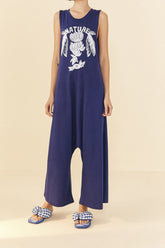 Navy Blue Nature Organic Cotton Jumpsuit | FARM Rio Women