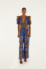 Blue Ornament Floral Jumpsuit | FARM Rio Women