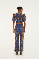 Blue Ornament Floral Jumpsuit | FARM Rio Women