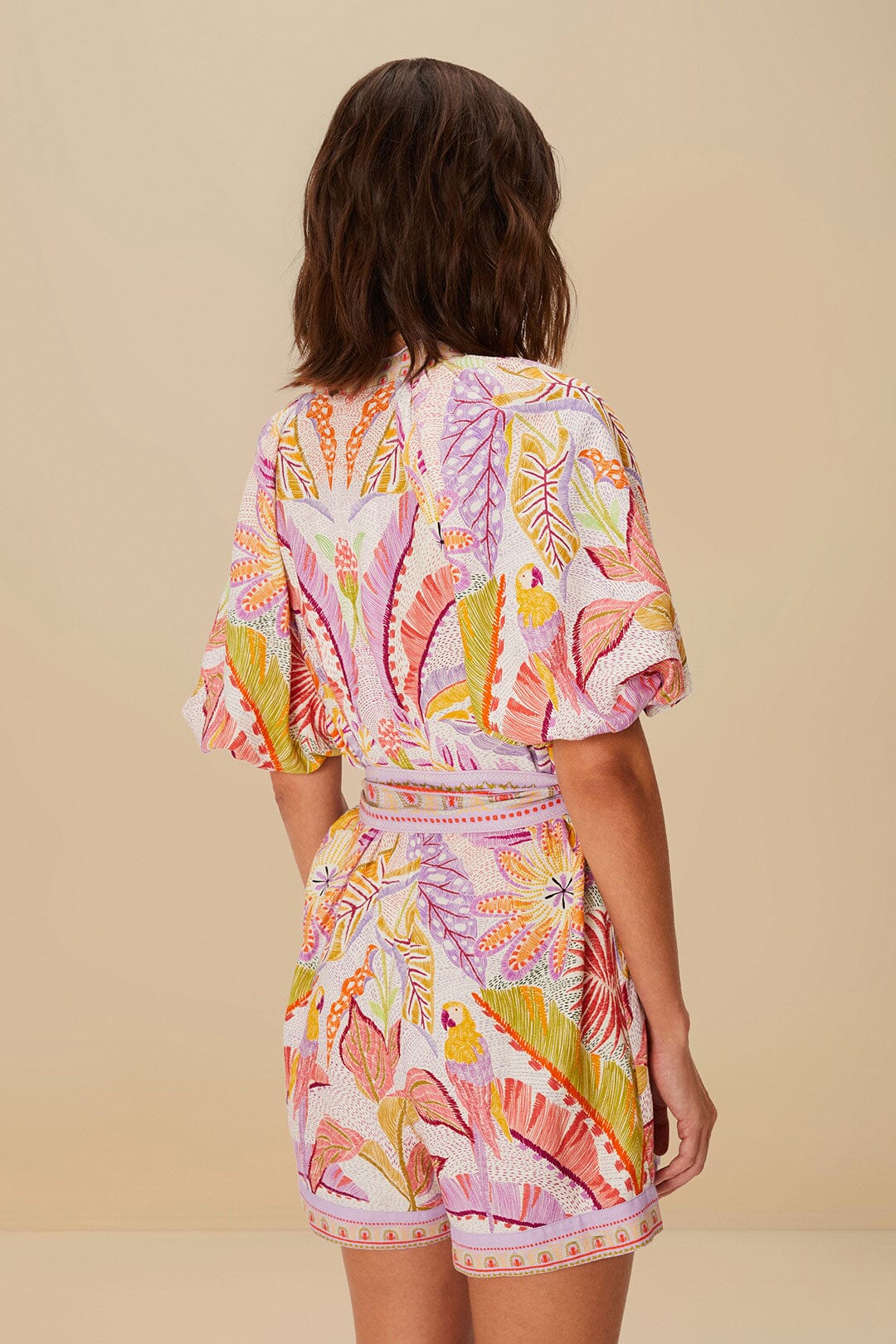 Pearl Jungle Dots Tapestry LENZING™ ECOVERO™ Euroflax™ Romper | FARM Rio Women